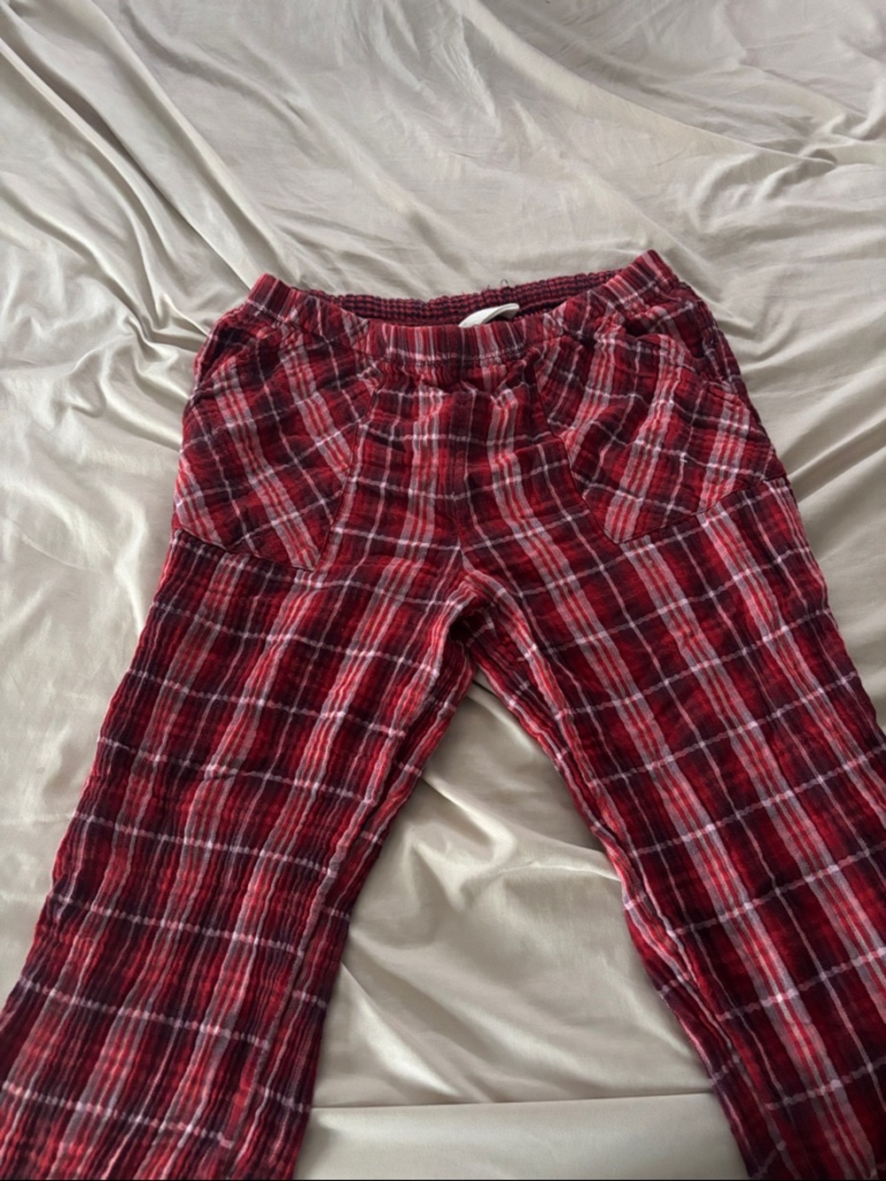 aerie Red Plaid Flannel Pajama Pants